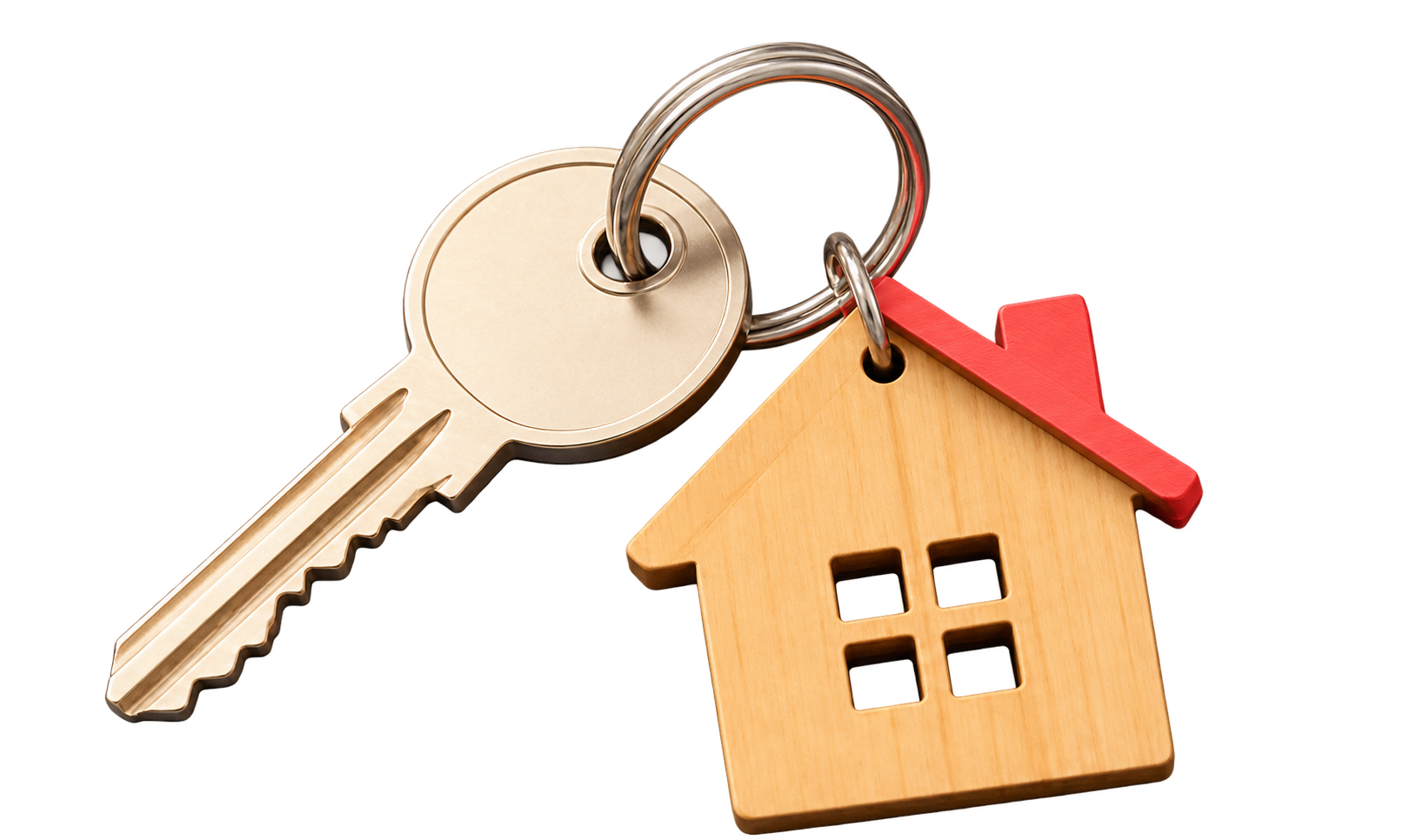 Keys with a house-shaped keyring